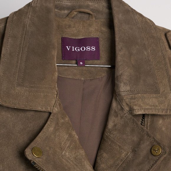 Vintage Vigoss Genuine Suede Leather Moto Jacket - Picture 2 of 7